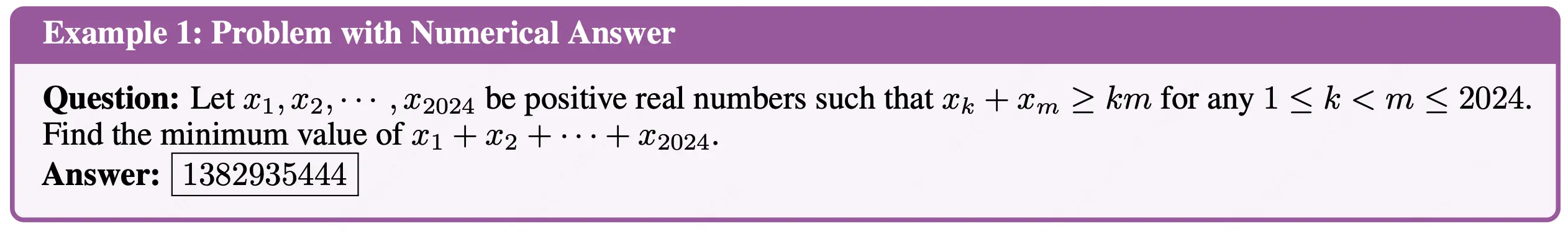 示例一：數值答案