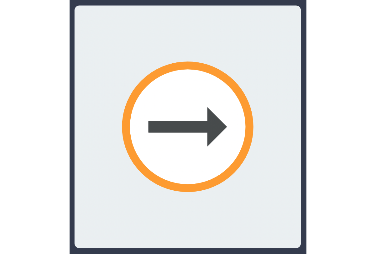 Right arrow icon sitting in a circle