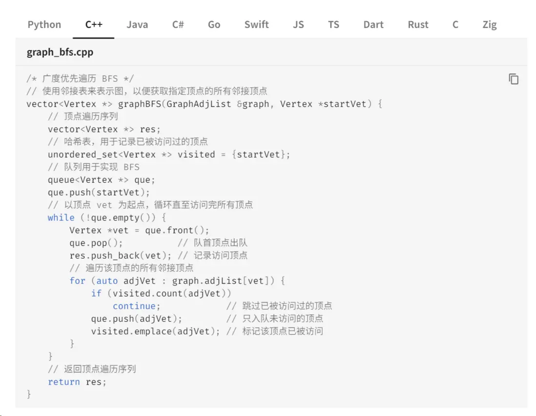 圖的遍歷 C++ 代碼