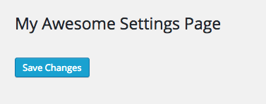 Blank WordPress Settings Page