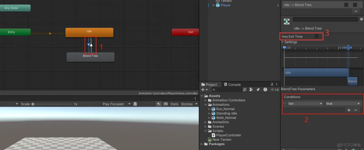 【Unity3D實例-功能-移動】角色行走和奔跑的相互切換_unity_06