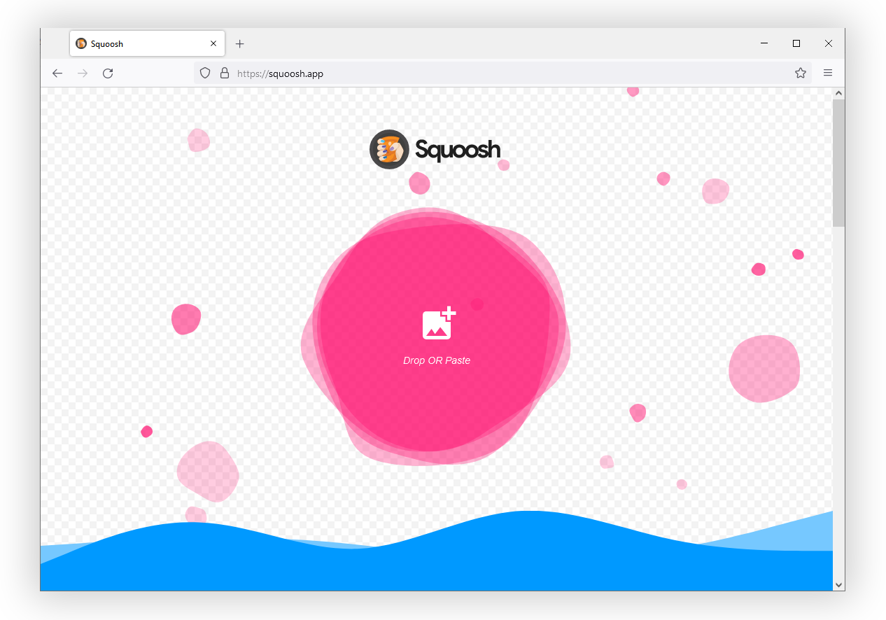 A screenshot of Squoosh website