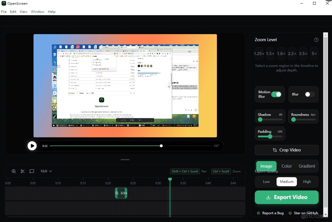 OpenScreen v1.0.1：支持縮放功能開源屏幕錄製軟件 _自定義_02