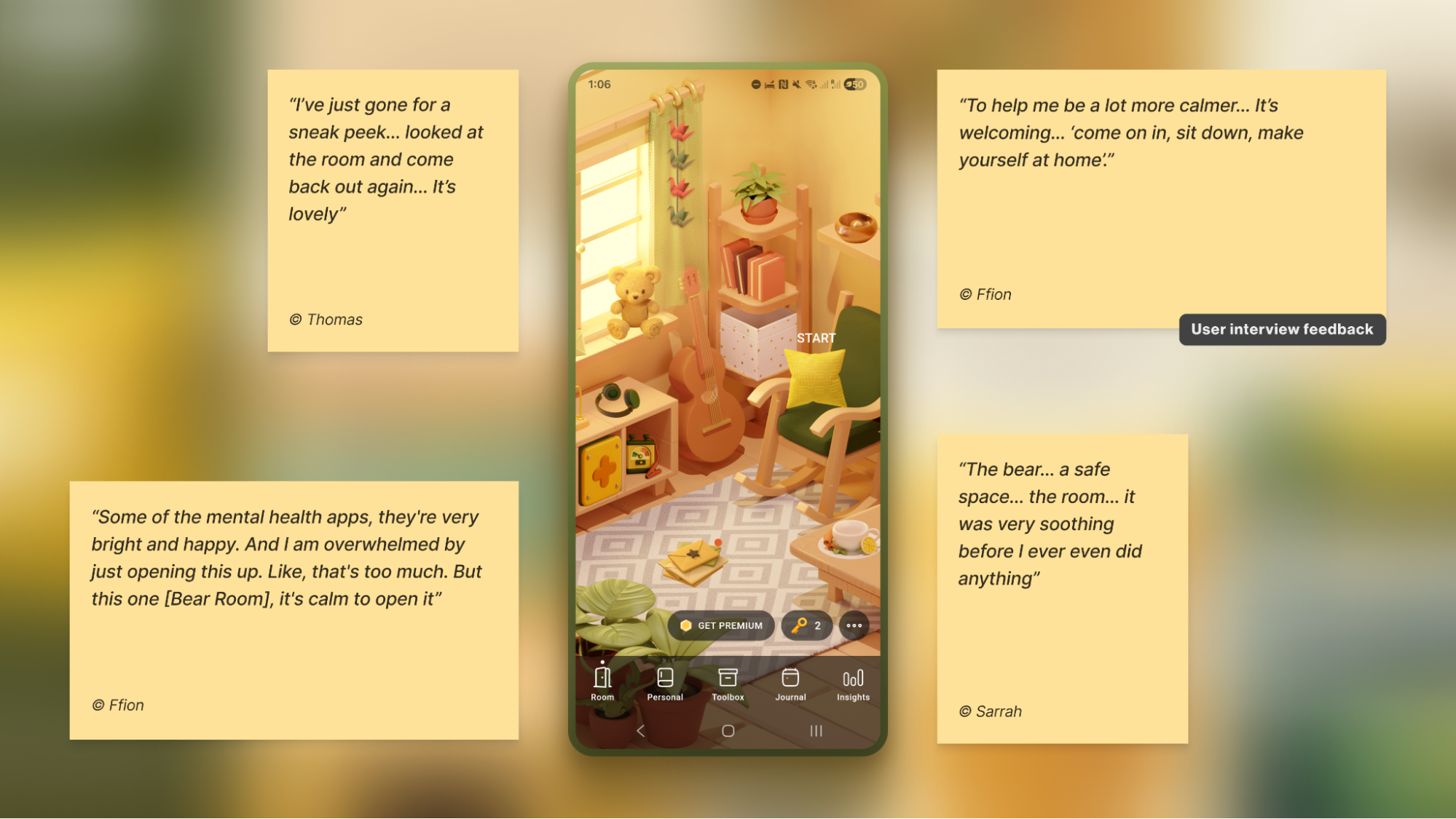 Bear Room’s “cosy room” interface