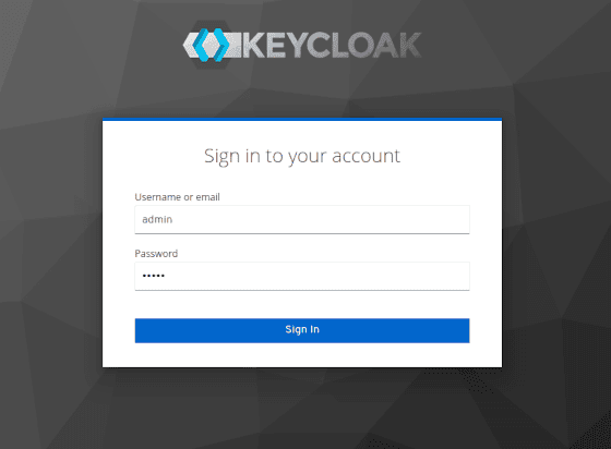 Keycloak login page