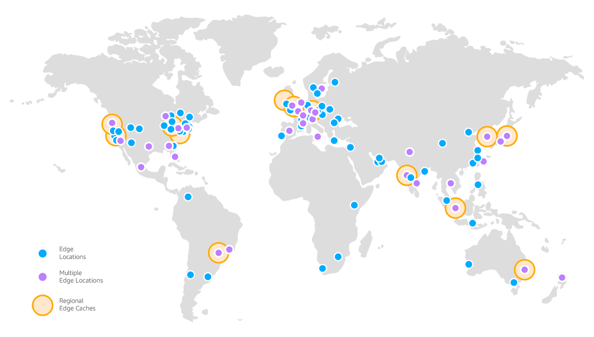 Global map with CDN markers