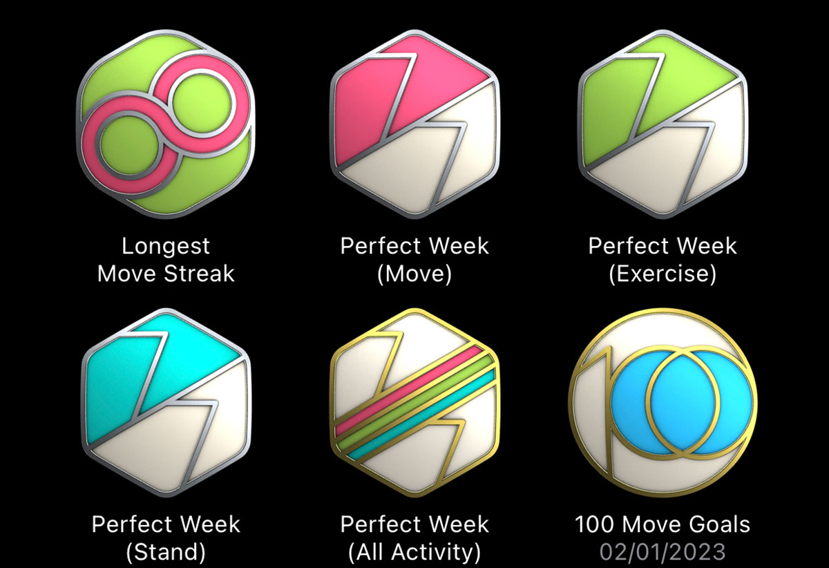 Apple watch achievement badges awards