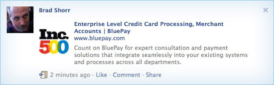 Screen grab of a Facebook link post.