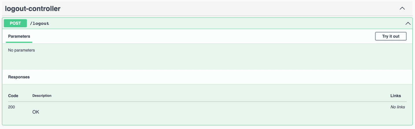 Logout endpoint in Swagger-UI