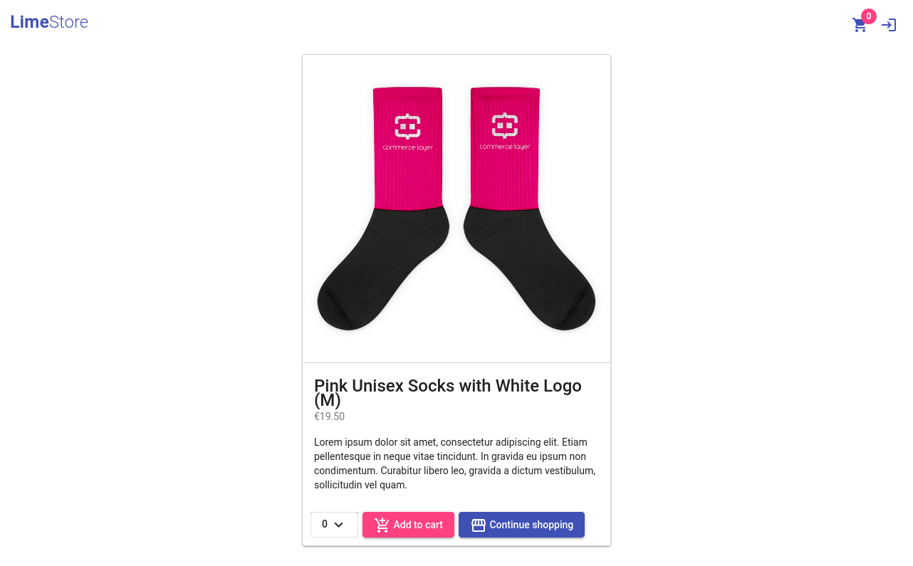 Screenshot of product page