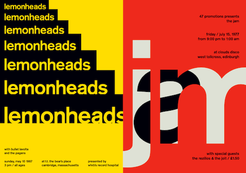 Two Swiss style music posters