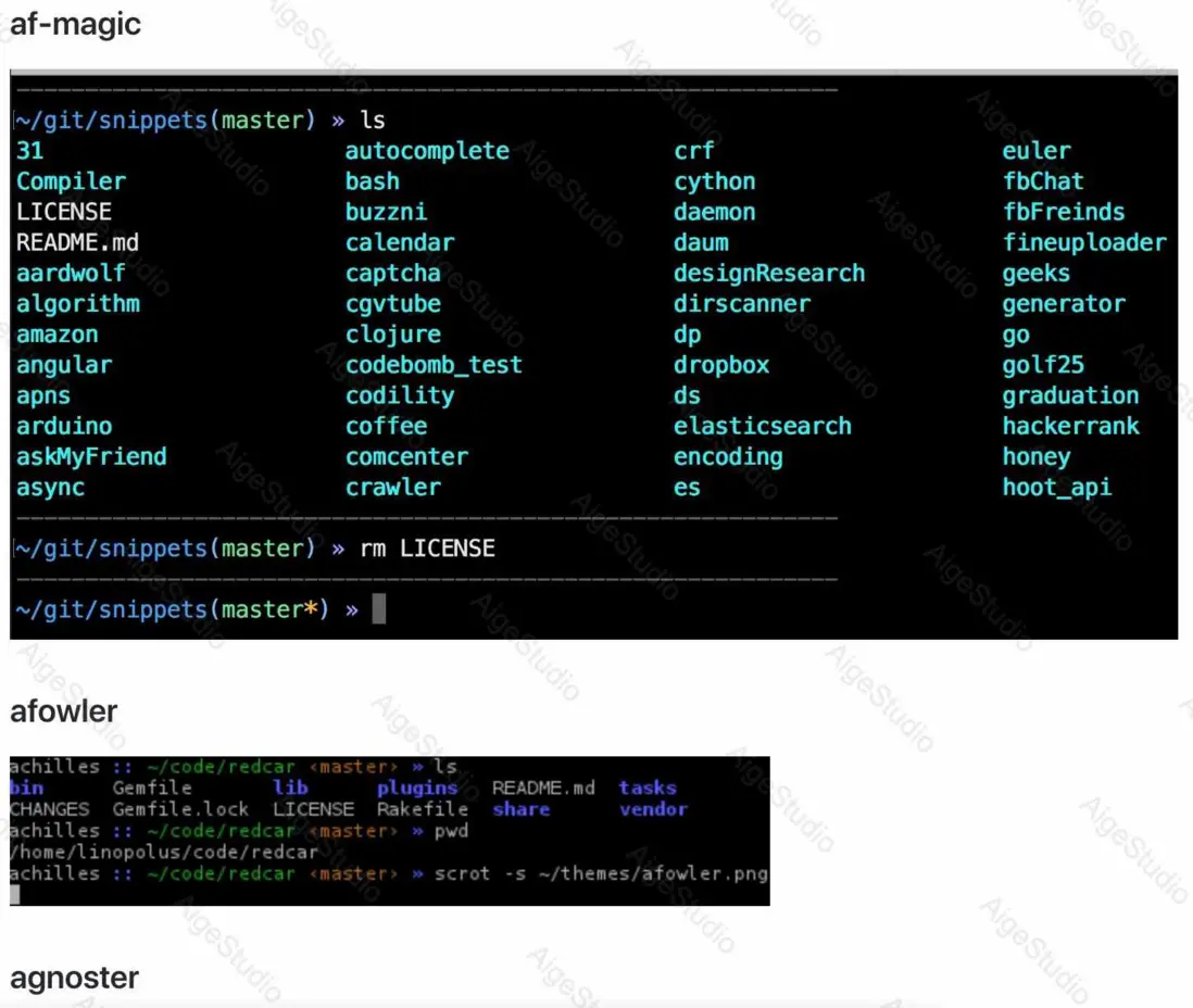 oh-my-zsh 提供的 zsh 主題 —— From AigeStudio