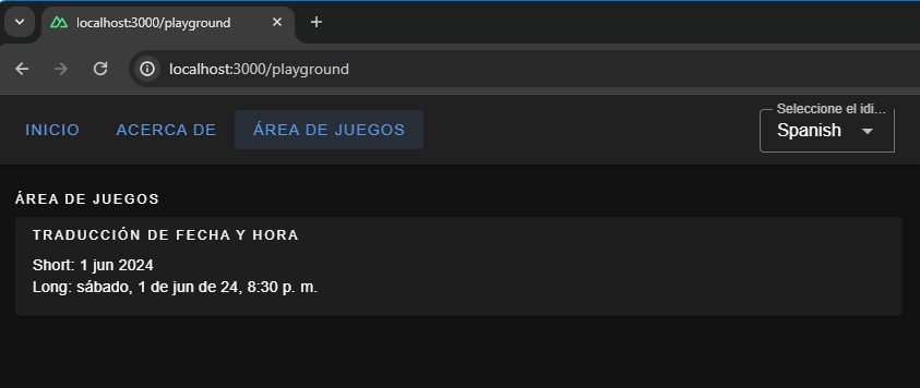 Showing the date and time translated in Spanish.