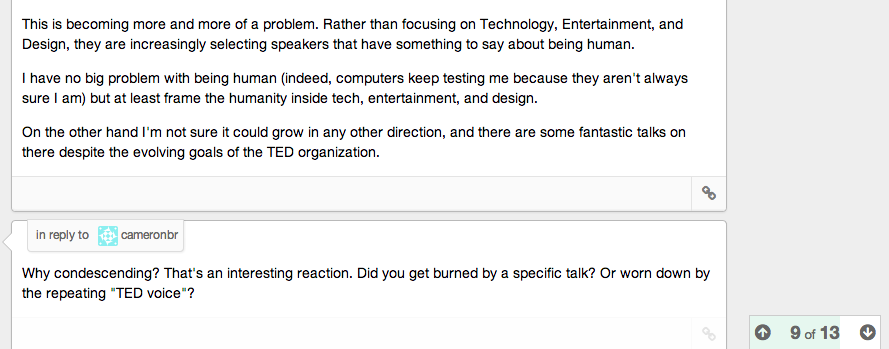 Smart progress indicator on Discourse.com