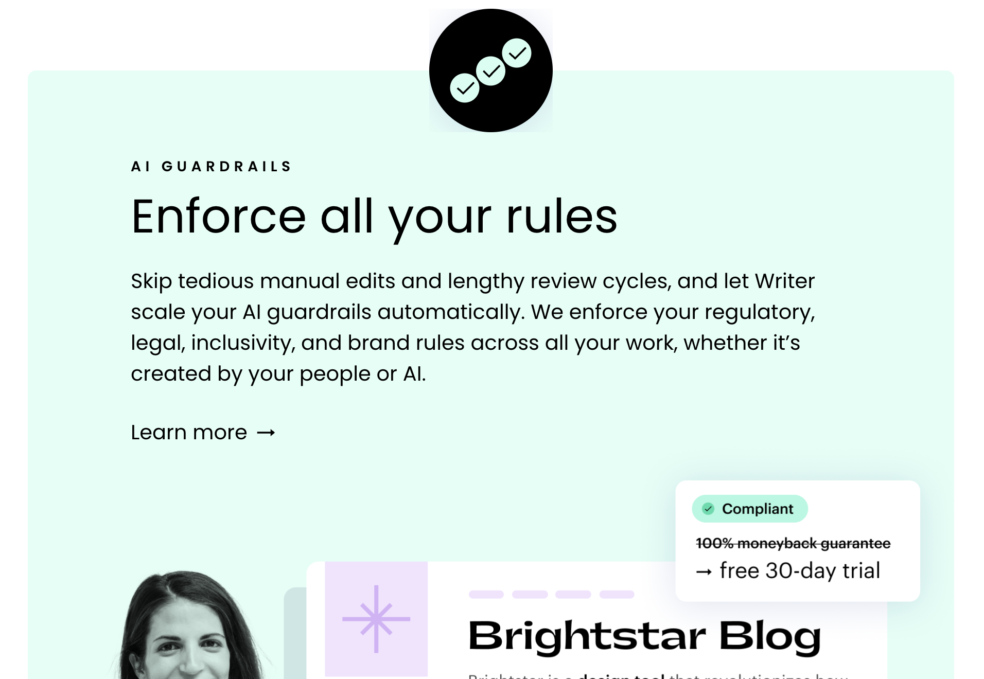 Screenshot from Writer website