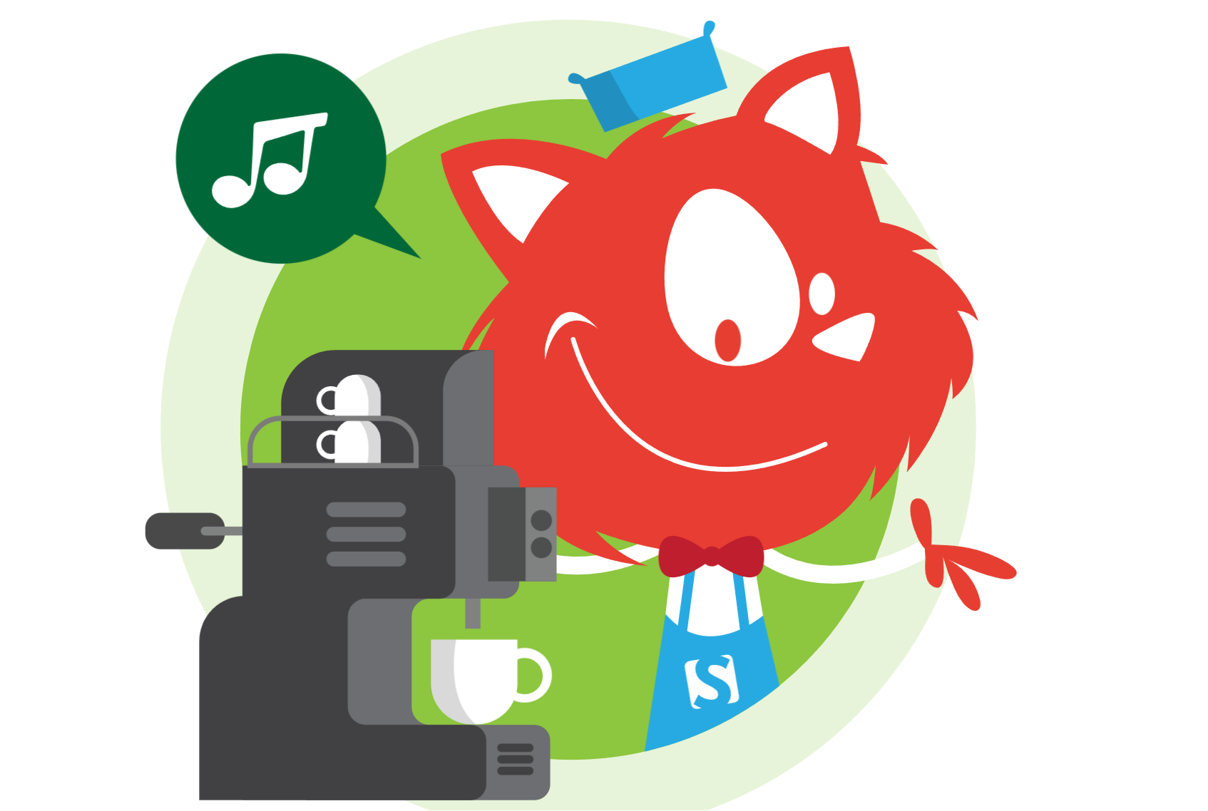 Smashing cat playing a barista