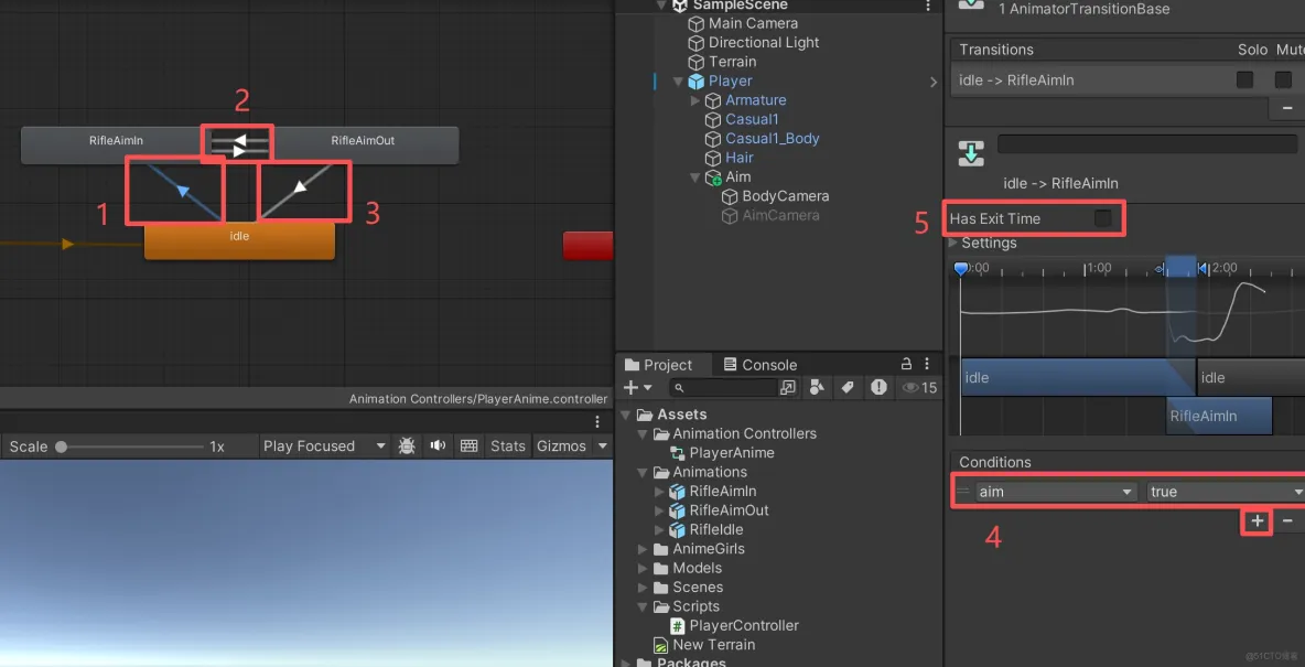 【Unity3D實例-功能-瞄準】舉槍瞄準（一）功能和鏡頭設置_遊戲_06