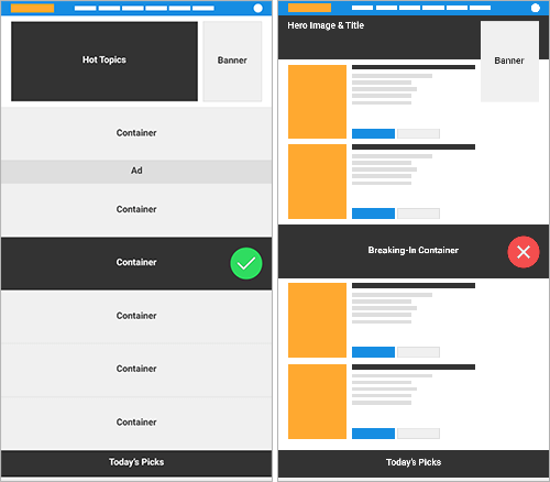Breaking-in containers