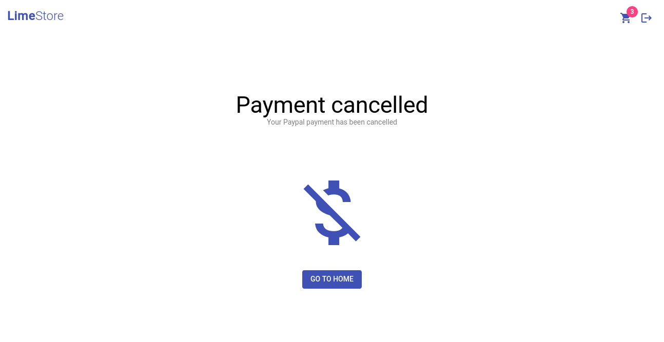Screenshot of payment cancellation page