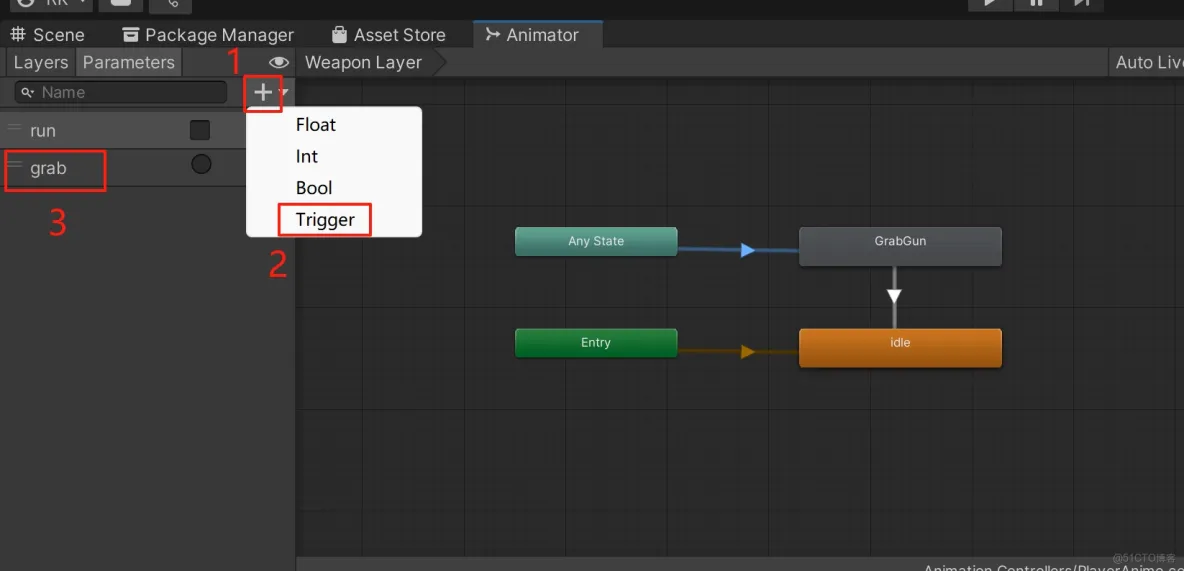 【Unity3D實例-功能-拔槍】角色拔槍（二）分割上身和下身_unity3d_06