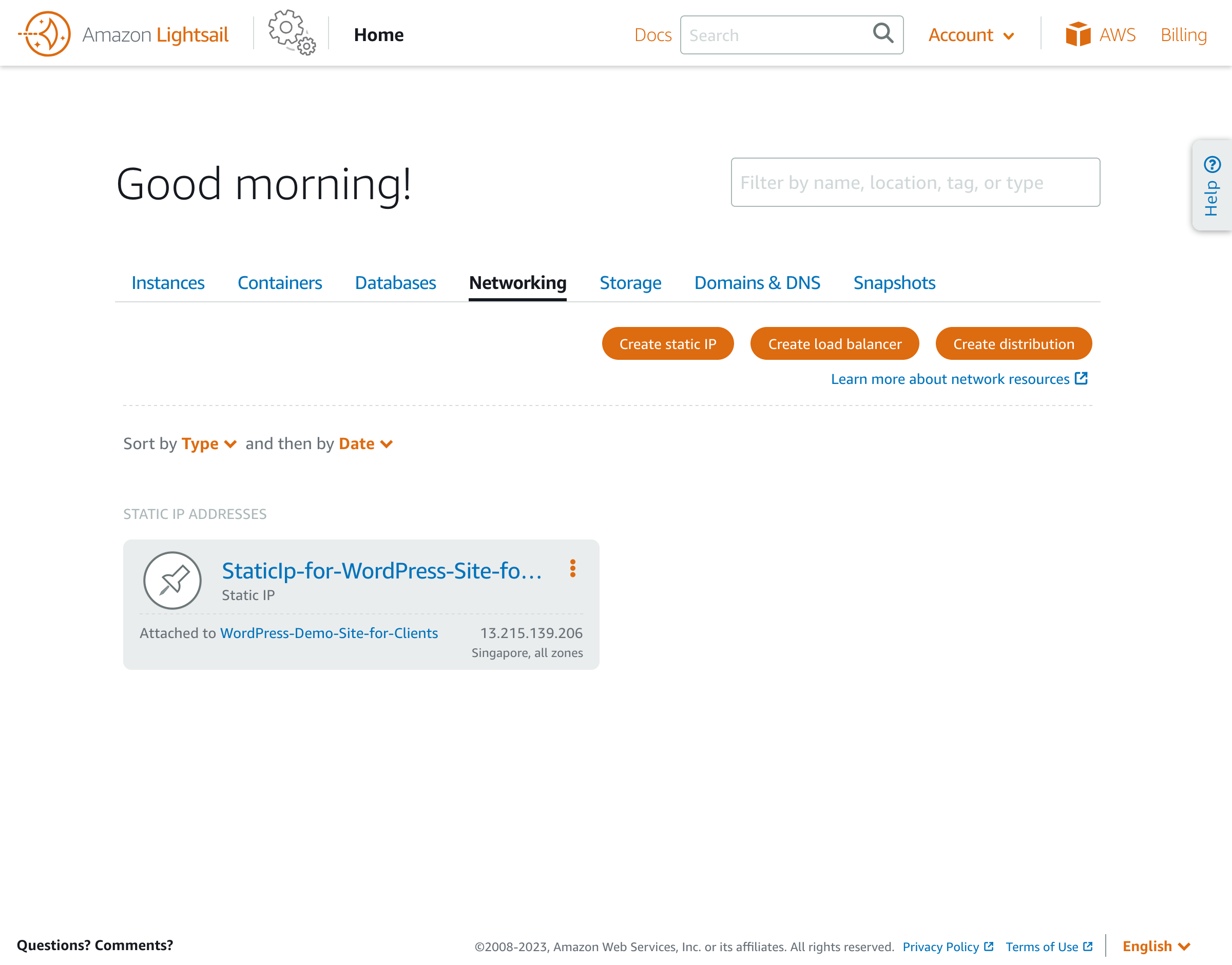 Networking dashboard