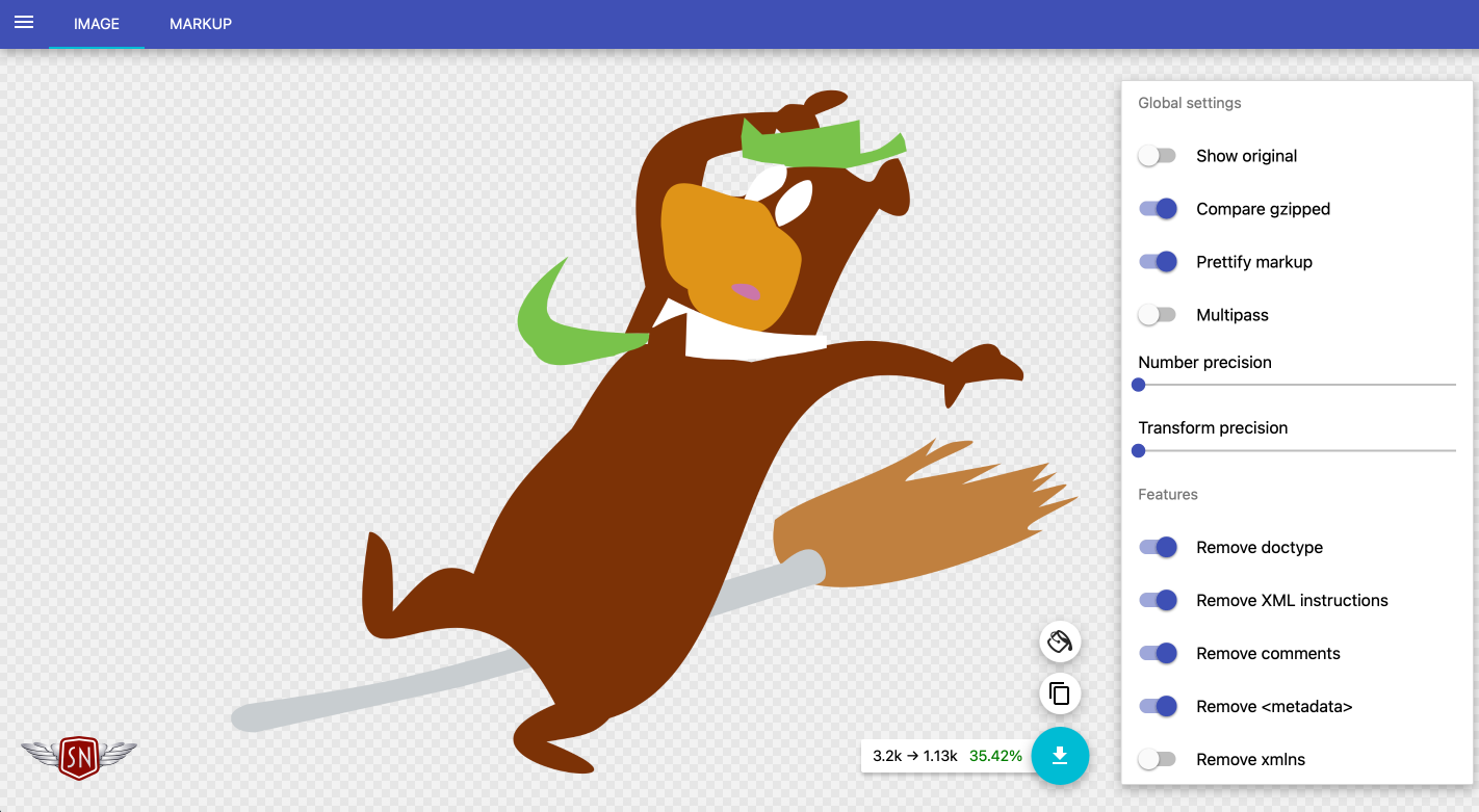Jake Archibald’s SVGOMG online optimisation tool.