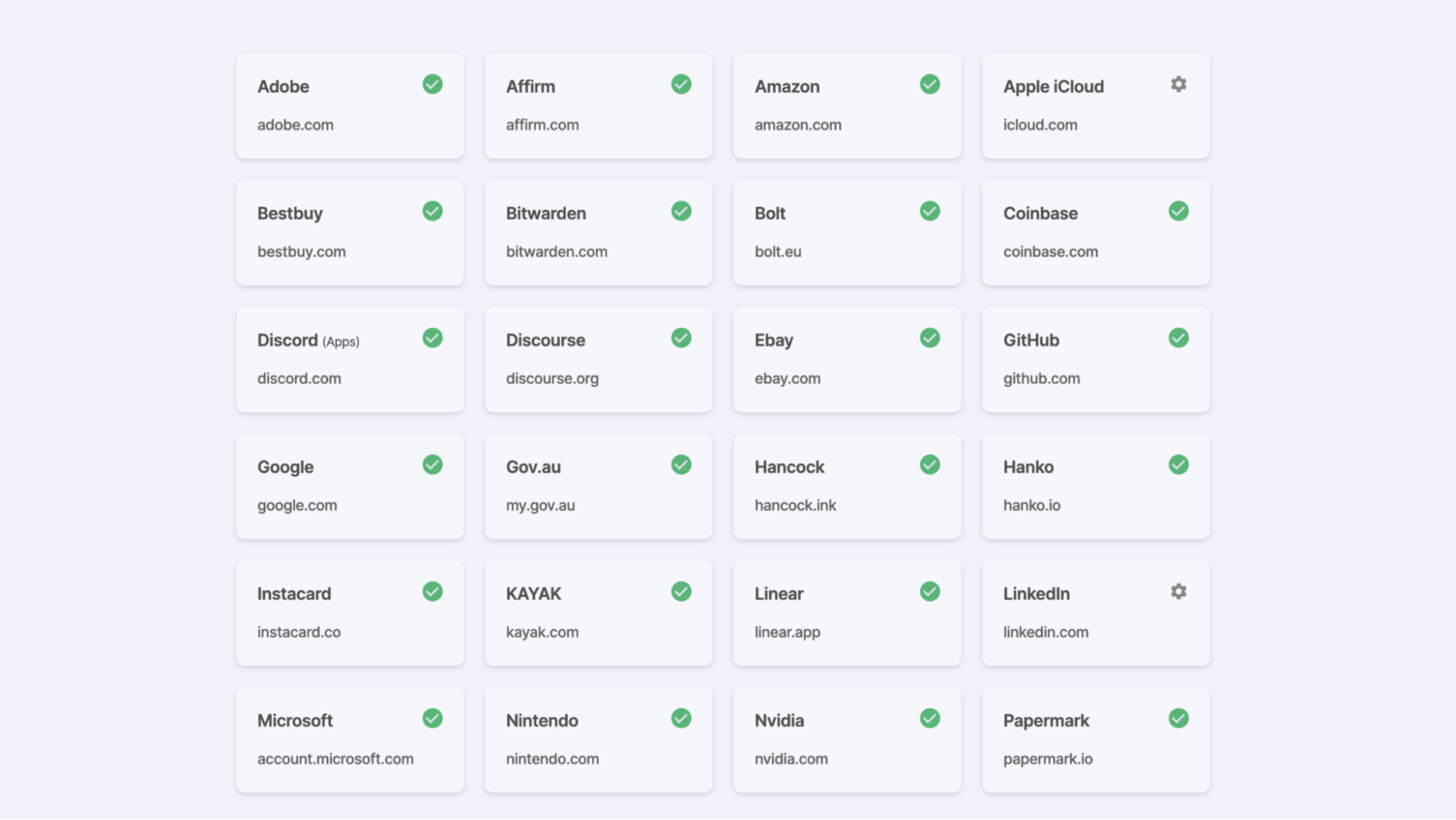 Screenshot from passkeys.io showing some of the companies that have already adopted the passkeys technology.