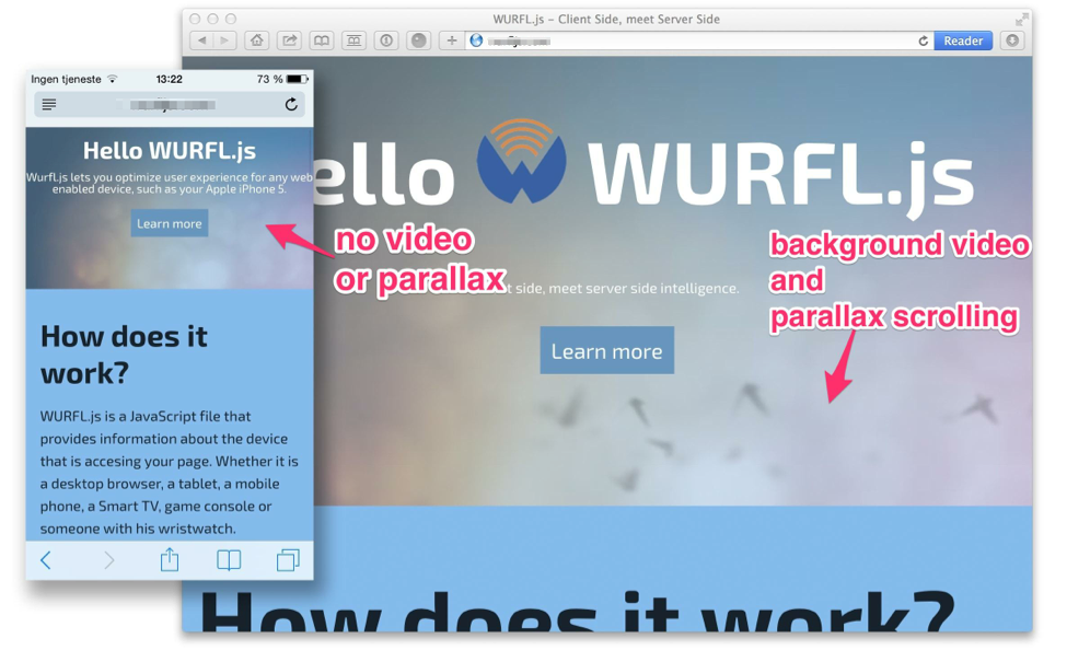 Differences in presentation in desktop Safari and iPhone Safari