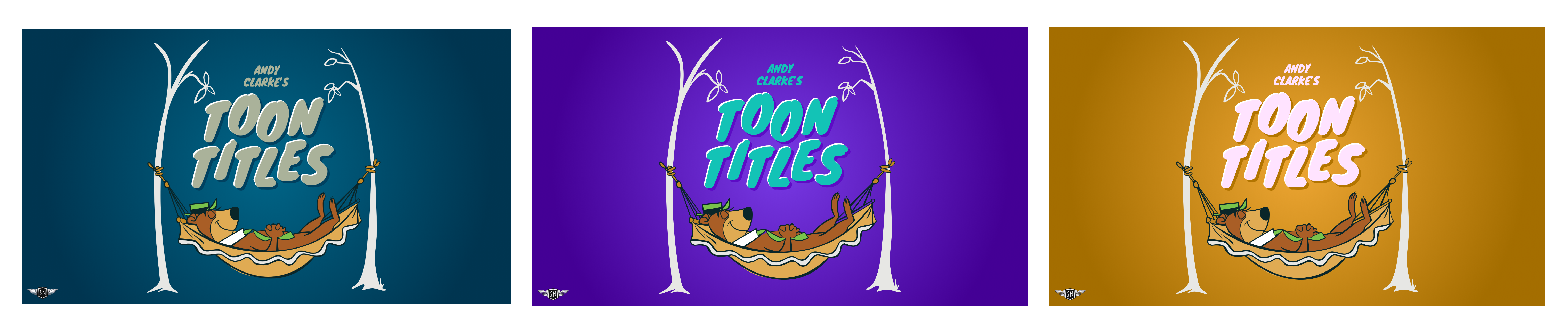 Three alternative versions of the “Lullabye-Bye Bear” Toon Title