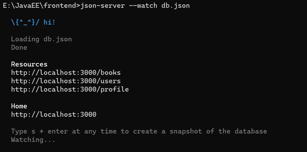 啓動 JSON Server