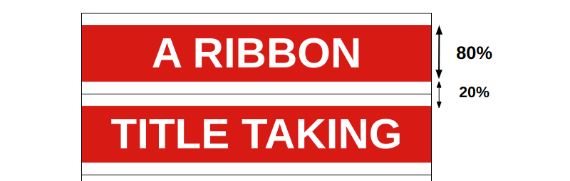 Two lines of white text against a red background.