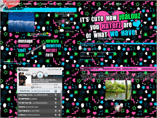 A MySpace page gone bad.