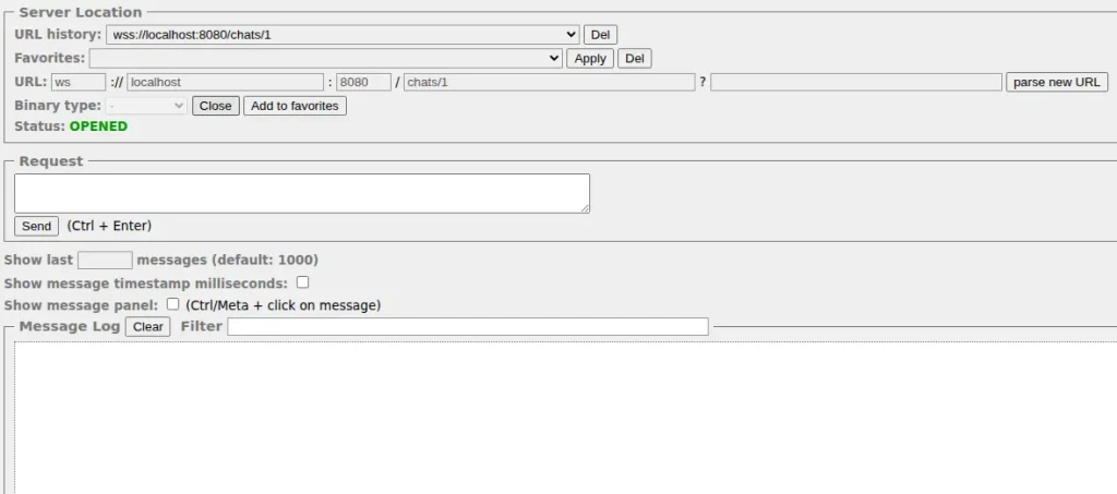 圖片：Simple Web Socket Client 連接界面的屏幕截圖