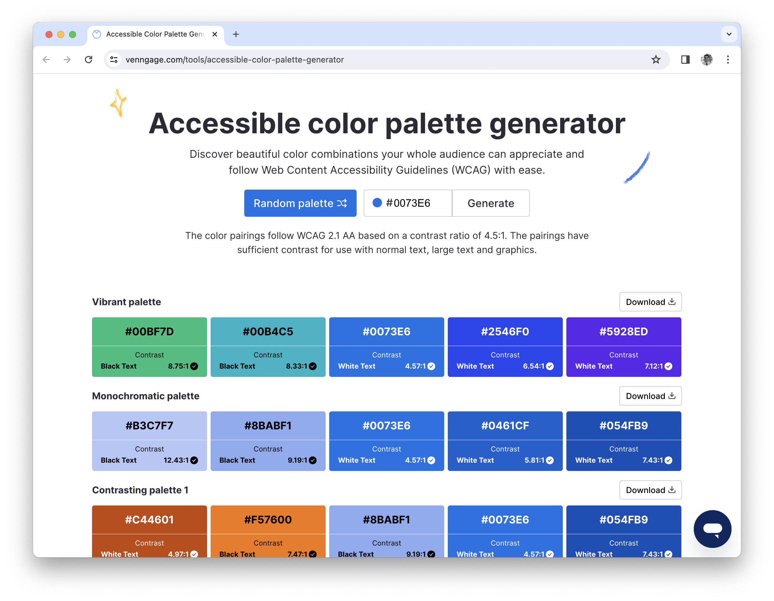 Accessible Color Palette Generator