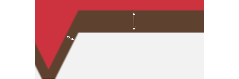 Close-up of the tooltip tail border highlighting the difference between the border’s thickness between the main element and the tail.