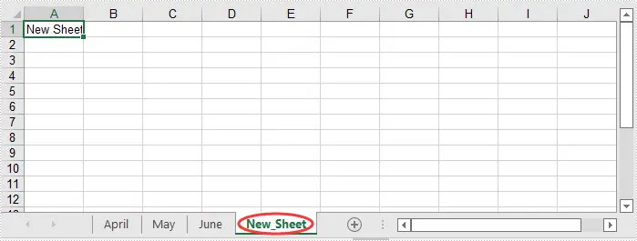 向現有excel文件添加工作表示意圖