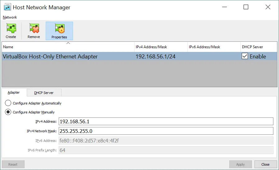 VirtualBox網絡設置 - 配置僅主機模式網絡