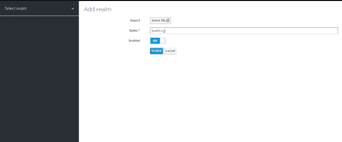 Keycloak create realm
