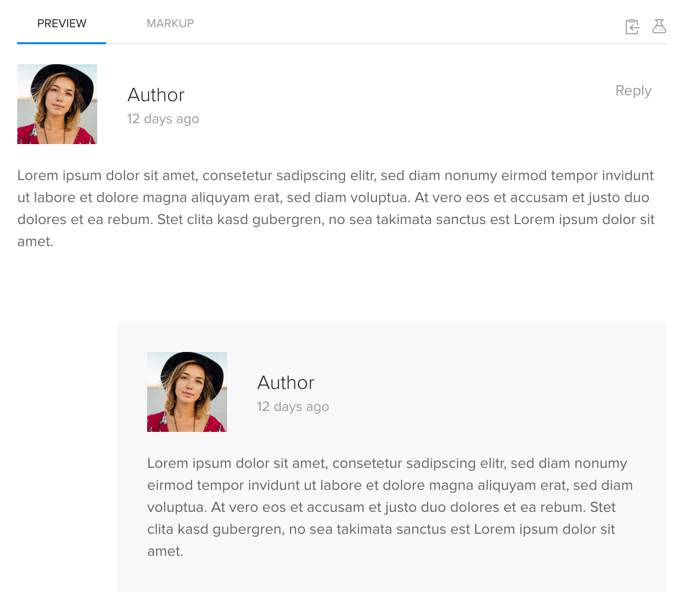 UIkit's comment styling.