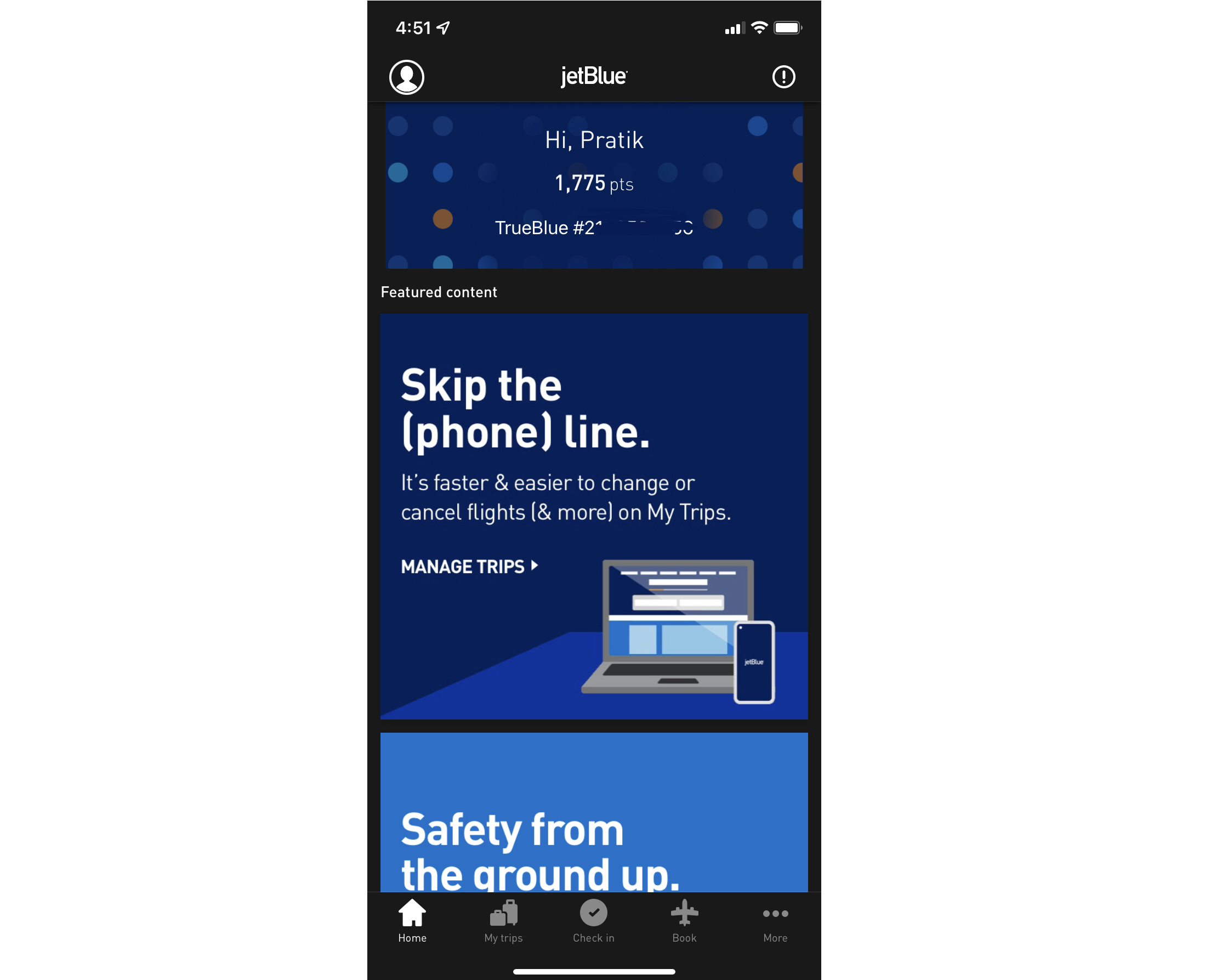 Jetblue Home experience