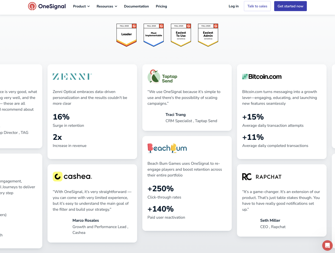Masonry layout of OneSignal