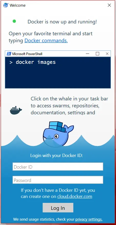 Docker歡迎畫面