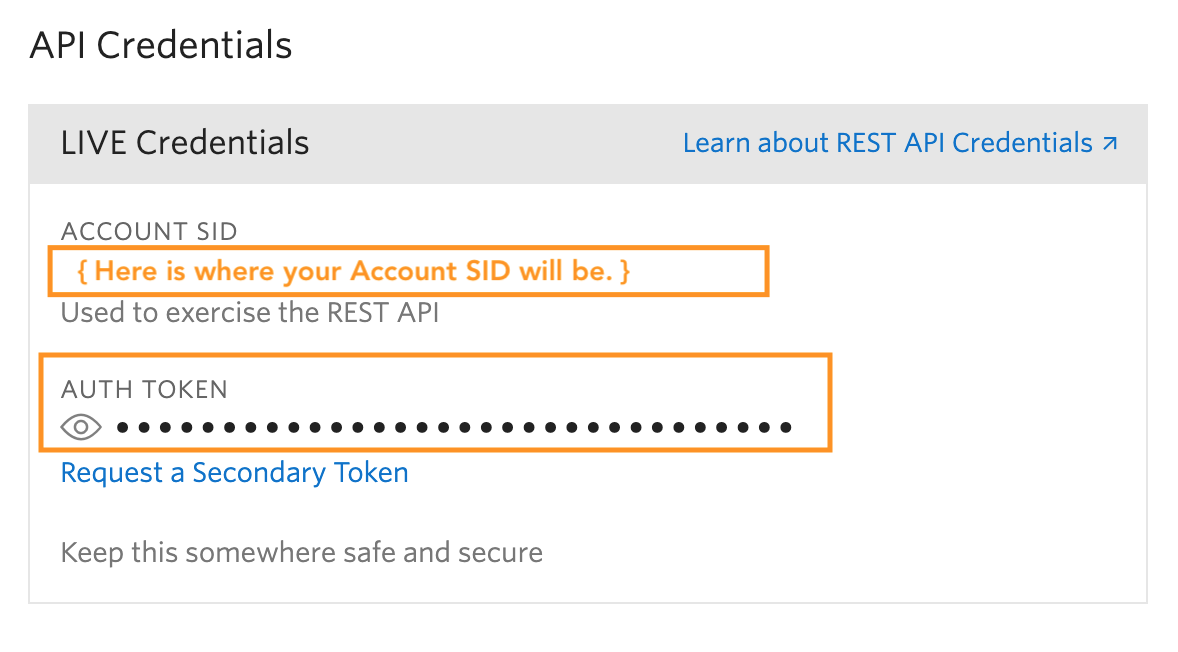 API Credentials section on the General Settings page