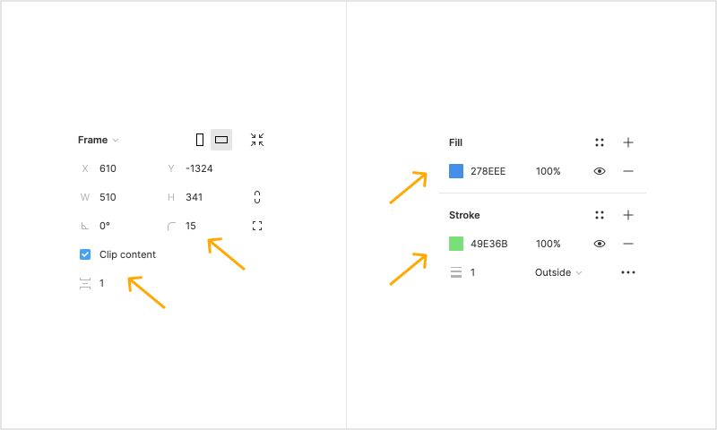 A screenshot showing how to group the table row elements into a single frame and then adjust the parameters.