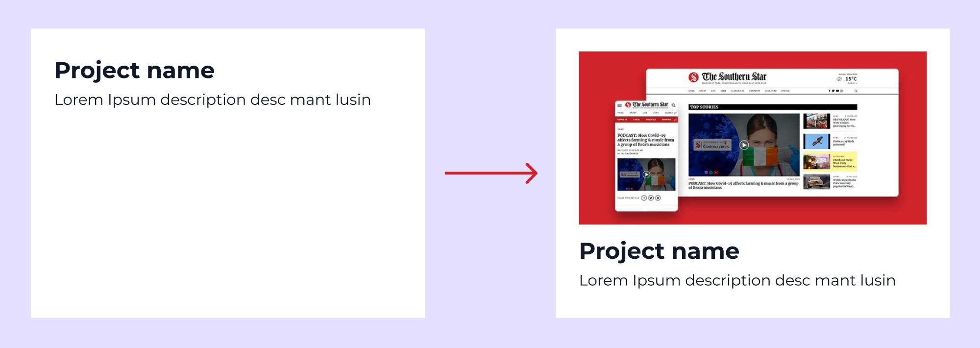 Img HTML tag without width and height attributes before and after rendering, showcasing the layout shift