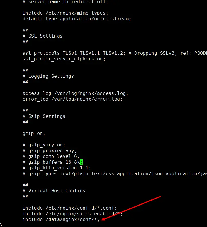 在http配置中添加