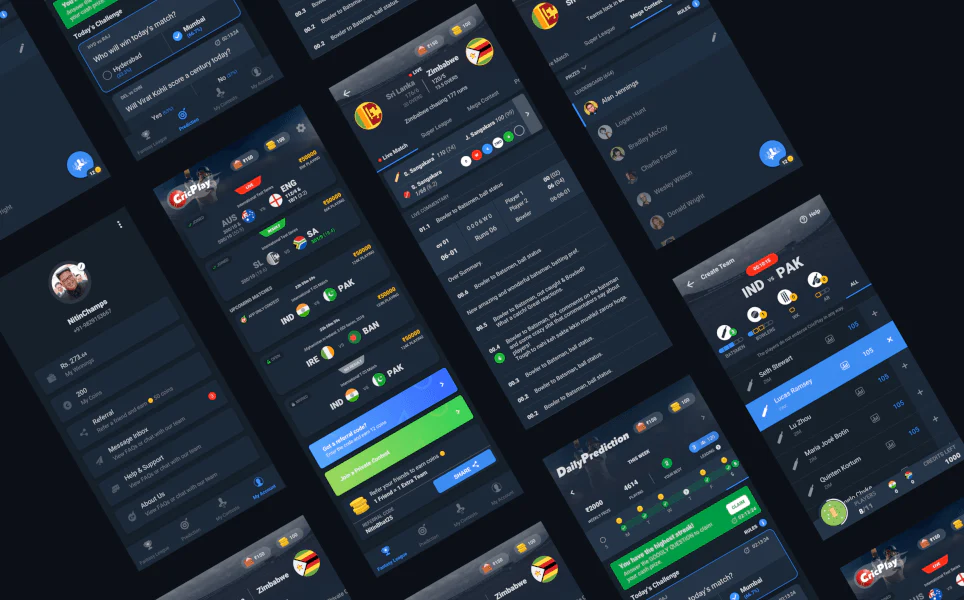 Image showing a variety of different smartphone apps using dark mode