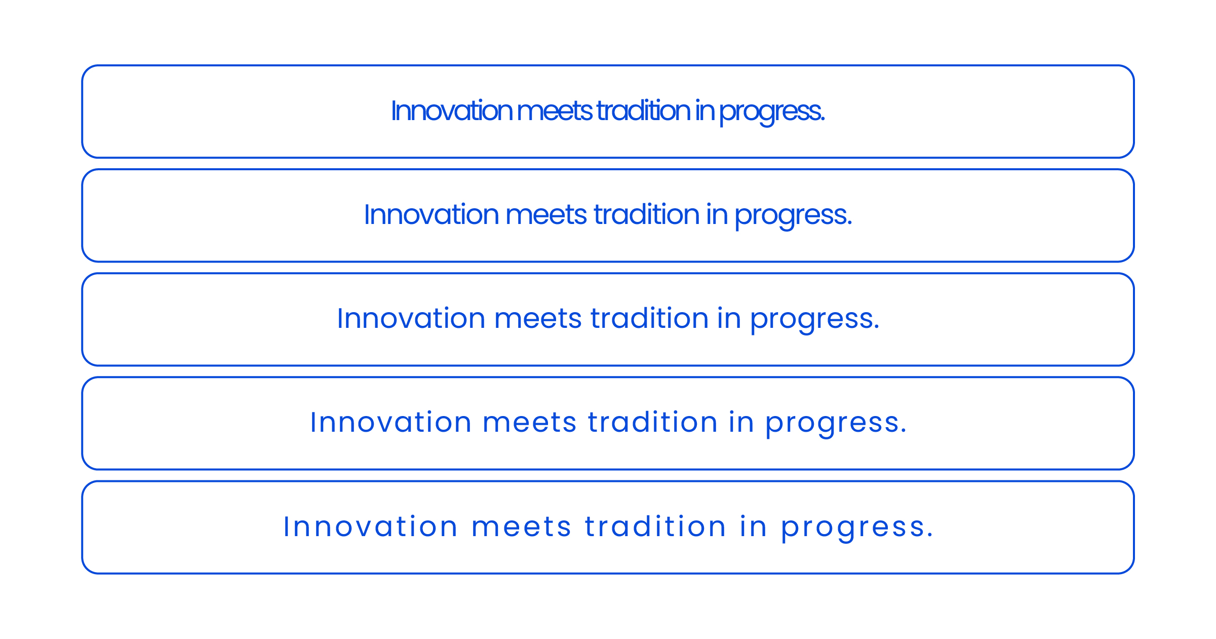 A block of text with different tracking