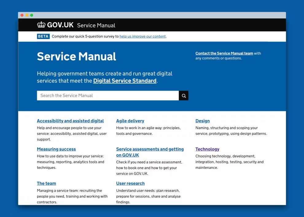 The UK Government Digital Service Manual