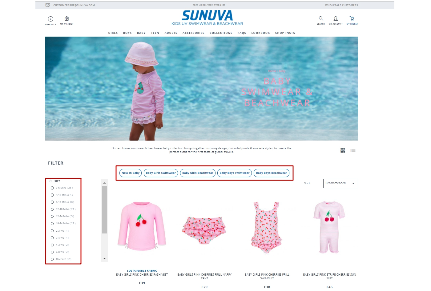 A screenshot of the page with fast tags on the product list in the desktop version of the site